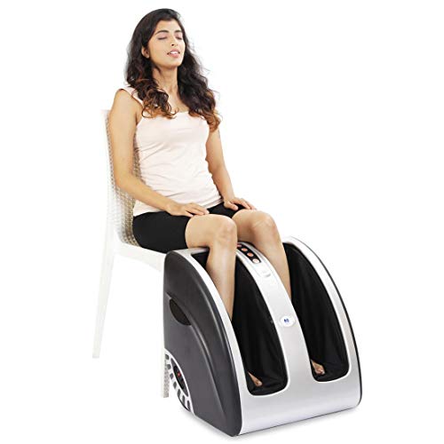Image of JSB HF72 Leg and Foot Massager Machine for Calf Pain Relief (Silver-Black)