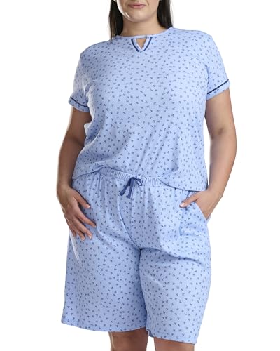 Image of Karen Neuburger Women's [Plus Size] Short Sleeve Bermuda Short Pajama Set