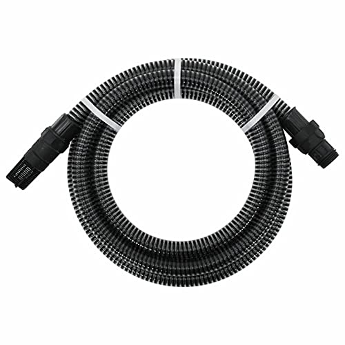 Chusui Tubo di Aspirazione con Connettori in PVC 4m 22 mm Nero,Tubo di Aspirazione,Tubo di Aspirazione con Connettori