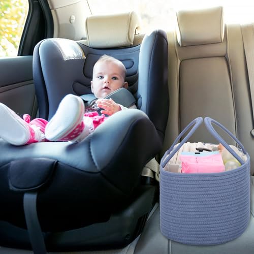 COMSE Baby Nappy Caddy Organizer, Nappy Basket, Car Diaper Change Organizer, Portable Tote Bag with Divider - Image 4