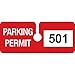 Brady Rearview Mirror Hanging Tags, Number Sequence 501 to 600, Red