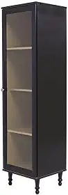 Cristaleira Estante Para Livros Ditália 1 Porta Vidro E-963 Cor:preto