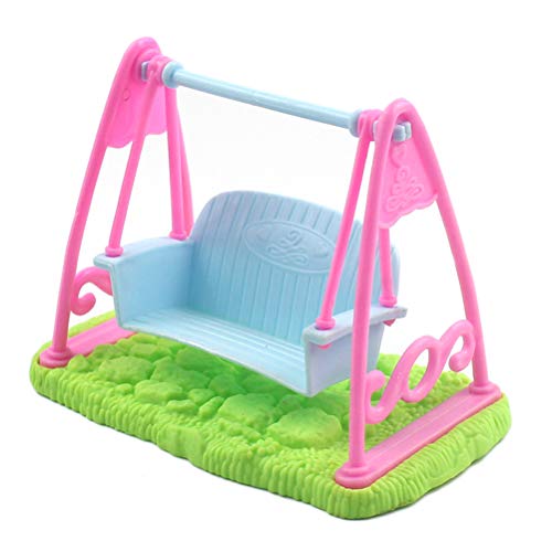 Omquot Columpio para muñecas pequeño, columpio simple para muñecas de montaje de bricolaje para niños de mesa (colorido)