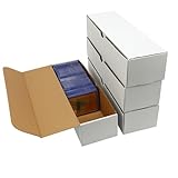 EBOAUSI 4-Pack • 3200-Count Trading/Gaming Card Box – Fits Toploaders & Sports Cards – Heavy-Duty Cardboard Organizer