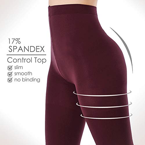 Image of G&Y 2 Pairs Semi Opaque Tights for Women - 70D Microfiber Control Top Pantyhose
