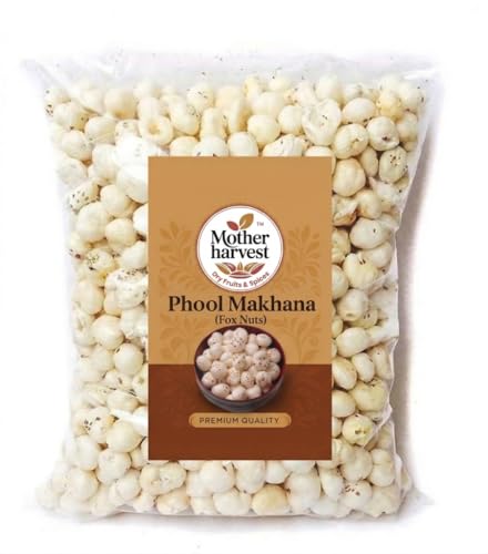 Image of Mother harvest Prasadam Makhana Fox Nuts | No Added Artificial Flavours | No Added Preservatives | Phool Makhana 1KG (GW) | FREE MULTANI MITTI