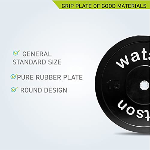 Image of WATSON Dumbbell Plates, 30Kg(15Kgx2) 28mm Bumper Weight Plates With 2 Inch Metal Insert, Strength Training Barbell Weights for Home Gym Workouts