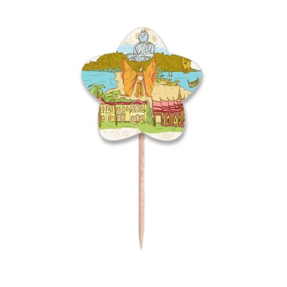 Drapeaux étoiles cure-dents de décoration lable cupcake picks pour pâtisserie