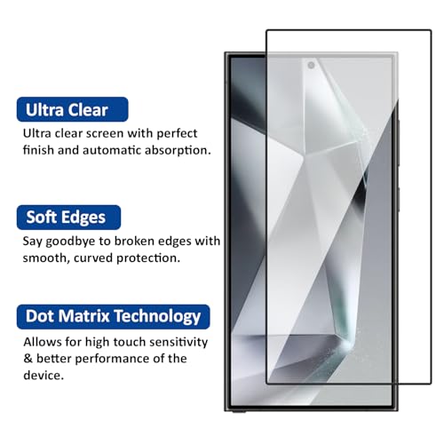 Image of AIBEX Military-Grade Tempered Glass Screen Protector Compatible for Samsung S24 Ultra with Case Friendly, Anti-scratch Edge to Edge Coverage and Easy Installation kit