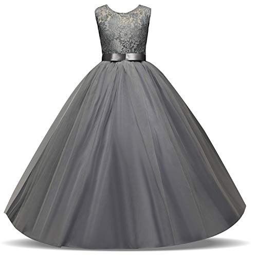 TTYAOVO Vestido de Fiesta de Boda de Encaje Bordado sin Mangas para...