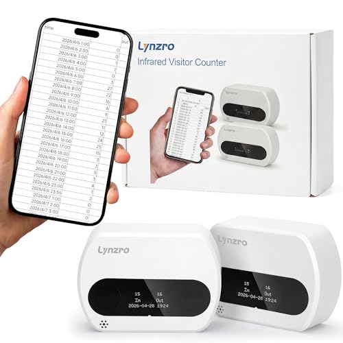 Smart Retail People Counter Wireless Type-C Charging Door Counter Infrared Customer Counter Capable of Exporting Data Suitable for Flow Statistics in Shopping Malls Retail Stores Libraries White