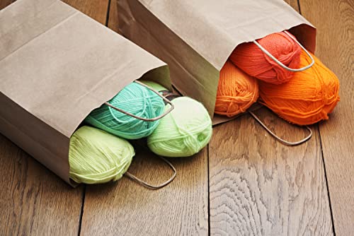 Lot de 50 Sacs Marrons Cabas en Papier Kraft avec Poignées - 20x10x29.2 cm - Sac de Courses/Emballage cadeau pour Anniversaire, Noel, Mariage. - Image 7