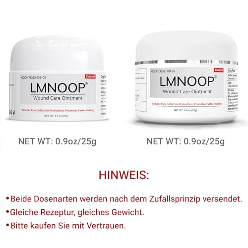 LMNOOP® Wundliegen-Creme, Wundheilungssalbe Hautreparaturbehandlung Infektionsschutz Erste-Hilfe-Salbe für Dekubitus & Druckgeschwüre Diabetische Venenfuß- und Beingeschwür Verbrennungen Schnitte