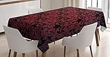 Ambesonne Victorian Tablecloth, Antique EuropeDesign Floral Swirls and Leaves Ombre Image, Dining...