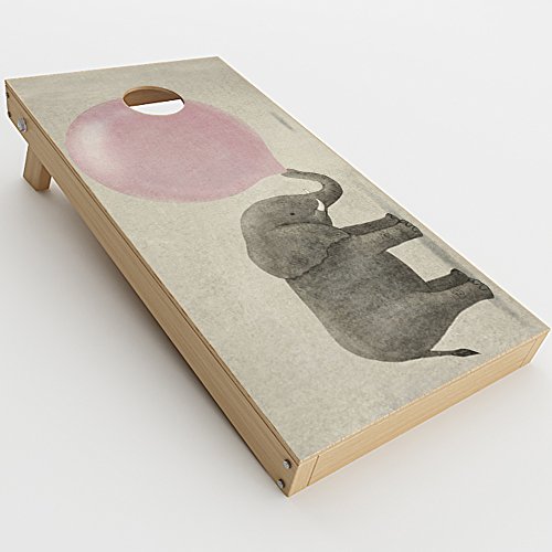 Skin Decal Vinyl Wrap for Cornhole Game Board Bag Toss (2xpcs.) Skins Stickers Cover/Elephant Blowing Bubble