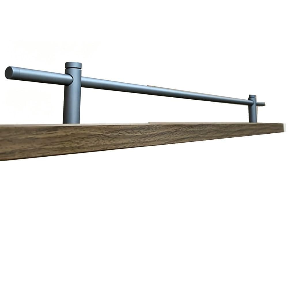 Svbvrfeew Gray Gallery Rail Kits Wine Cabinet Tipping Rail Anti-Fall Fence Set Metal Shelf Guard Rail Decorative Guardrail For Floating Shelf Bookshelves(,14In/35.6Cm)