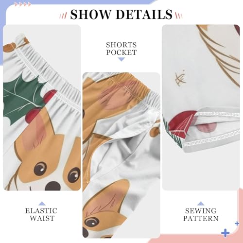 Corgi Dog Berry Boys Long Pants Soft Trousers Elastic Waist Kids Lounge Bottoms with Pockets S-XL4