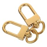 Warmhm 2 Stück Schlüsselanhänger aus Edelstahl mit Drehbaren Schnellverschluss-karabinern Robuste Schnapphaken für Taschen Schmuckherstellung und Diy-projekte Goldfarbene