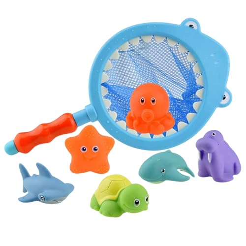 TENGWA Jouet de Bain 7 Pièces Jouet de Bain pour Bebe Couleurs Changeantes Température 1 2 3 4 Ans Jeu de Pêche Douche Piscine Plage Cadeaux pour Filles et Garçons
