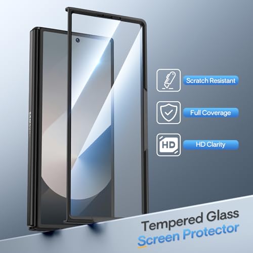 Funda para Z Fold 6 Maxdara con soporte para bolígrafo S y cristal protector integrado 5