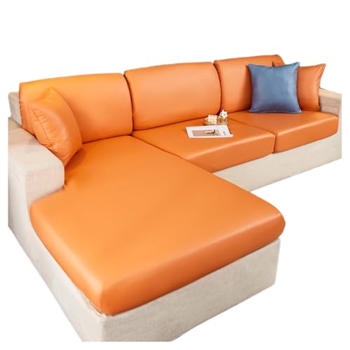 JUNA KOOK ソファーカバー 座面カバー 合成皮革 ソファクッションカバーPUレザー ソファー座面カバー 分割式 1/2/3人掛け 肘付き/なし 縦横弾力 座面のみ 防水 伸縮素材 ストレッチ ぴったりフィット式 滑り止め 柔らかい 四季適用 無地