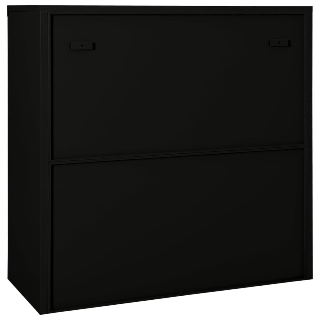 vidaXL Roldeurkast 90x40x90 cm staal zwart
