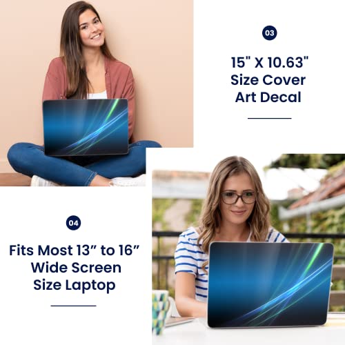 Image of LSS 15 15.6 Inches Laptop Notebook Skin Sticker with 2 Wrist Pads - Reusable Cover Protector Vinyl Sticker Cover Decal Fits 13 inch - 16 inch HP Asus Acer Samsung - Abstract