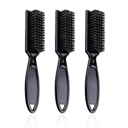 Cepillos de 3 piezas, accesorios de peluquería, cepillo de peluquería, herramienta de limpieza de cepillos, herramienta para peinar, peine guía de afeitado (negro)