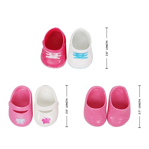 Shoes Toys for Mini Doll ，5 Pairs of Shoes for 15-16 Inch Doll Toy, Toy Boots Sneakers Sport Shoes - Thumbnail 4
