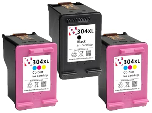 3 cartuchos de tinta 304XL para HP Deskjet 3764 2600 2620 2622 2630 2632 2633 2634 3700 3720 3722 3723 3730 3732 3733 3735 3750, 3752, 3755, 3760, 3762, 5010, 5020, 5030, 5032, 5050, 5055