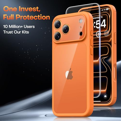 Image of TAURI for iPhone 17 Pro Case, with Screen Protector, Orang