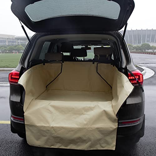 Otcahzch Suv Cargo Liner Dog Seat Covers For Suvs Or Trucks, Waterproof Dogs Car Trunk Cover For Pet Fur & Mud, Washable Backseat Dog Cover For Cars & Suvs (Ivory,51” X 39.5” X 17”) #TOP18