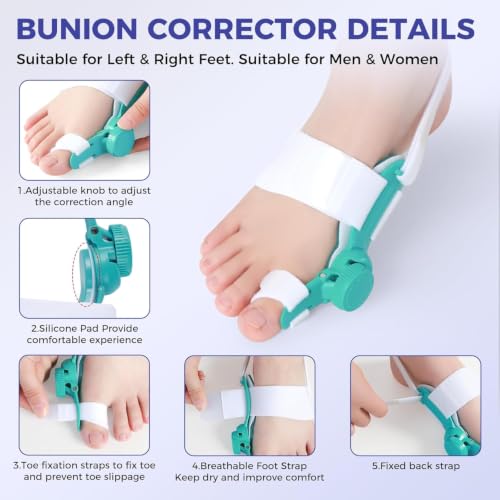 Corrector de juanetes con perilla ajustable para pie izquierdo o derecho 3