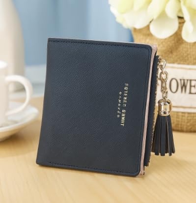 Women's Compact Wallet Small Tassel Zipper Clutch Card Holder Wallet Pendant Credit Card Holder2