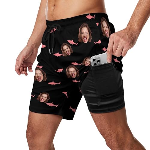 Custom Swim Trunks for Men, Fun Personalized Beach Shorts with Photos, Customized Board Shorts Gift for Summer
