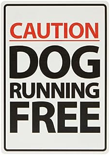 Caution Dog Running Free A5 Sign