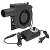 DORHEA 120mm BBQ Fan 12V Blower Brushless with 110V/120V Variable Speed Controller Fan 4.72in Air Mover Blower for Camping Quick Charcoal Starter,Outdoor Barbecues Fire Bellow,Camping Cooking