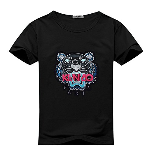 Kenzo Tiger Head Embroidered for 2016 Mens Printed Short Sleeve Tops t Shirts