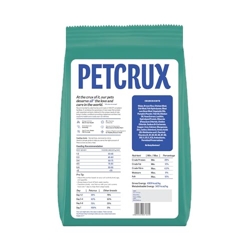 Image of Petcrux Dry Adult Cat Food, Ocean Fish Flavor, with Omega 3 & 6 and Taurine, Complete & Balanced Nutrition for Adult Cats, 1 kg