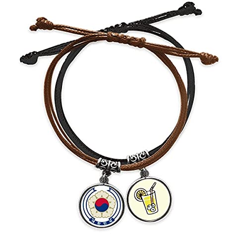 Bracelet Corée en cuir fait main jaune citron, le cadeau parfait pour fan de K-pop