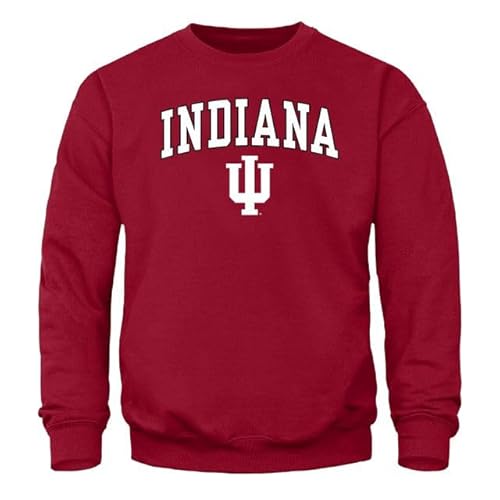 Barnesmith Indiana University IU Hoosiers Adult Unisex Crewneck Sweatshirt, Spirit, Red, XX-Large