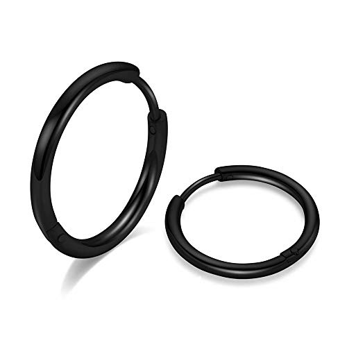 Image of 316L Surgical Steel Hoop Earrings, 6-20mm Huggie Hypoallergenic, Small Sleeper Mens Cartilage Earrings for Women 20G 18G