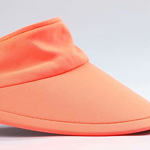 Llmoway Sun Visor Cap Lightweight Quick Dry Wide Brim Roll Up Adjustable Run Tennis Top Hat Orange #TOP4