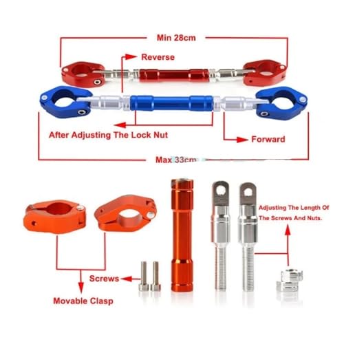 Soporte equilibrio motocicleta manillar ajustable de 22mm para dirt bike 5