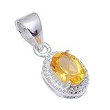 ARENA GEMS JEWELLERY 5.50 quilates citrino piedra preciosa natural 925 colgante de plata esterlina mujer