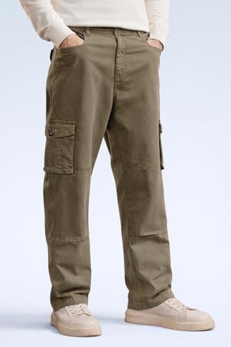 Image of Vogaan Men's Cotton Cargo Pants | Casual Trousers for Men | Comfortable Lower for Men | Breathable Pants with 6 Pockets