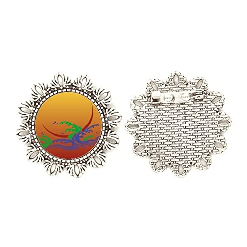 Broche de plata joya flor japonesa mediana complemento abrigo mujer vestido