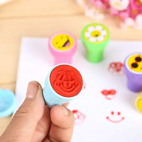 Image of Self Inking Motivational Stamps for Students | Kids Reward Teacher Stamps with Good Job Excellent Smile Star Designs | School Classroom Art Craft Activity Supplies for Boys Girls & Return Gifts