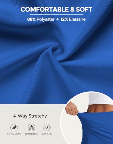 Image of M MOTEEPI 14 inch Scalloped Hem Skorts for Women with Pockets High Waisted Tennis Golf Athletic Skirt with Shorts 2026
