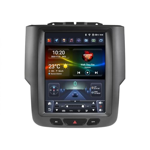 Autoradio 2 DIN,pour Dodge RAM 1500 2500 3500 2013-2018 avec Carplay sans Fil, Android Auto Android 15 Bluetooth Radio, écran Tactile 9.7 Pouces, Navigation,...